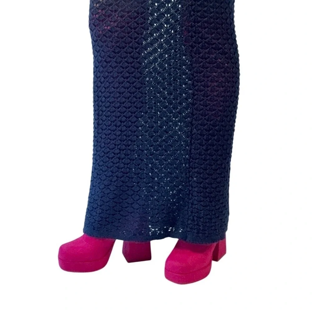 SODA Hot Pink‎ Suede Platform Chunky Heel Over The Knee Boots Womens Size 7 1/2